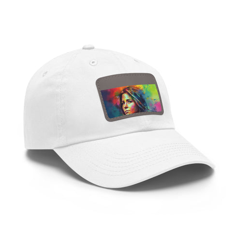Aniston Aura Watercolor Cap in White with Light Brown Patch