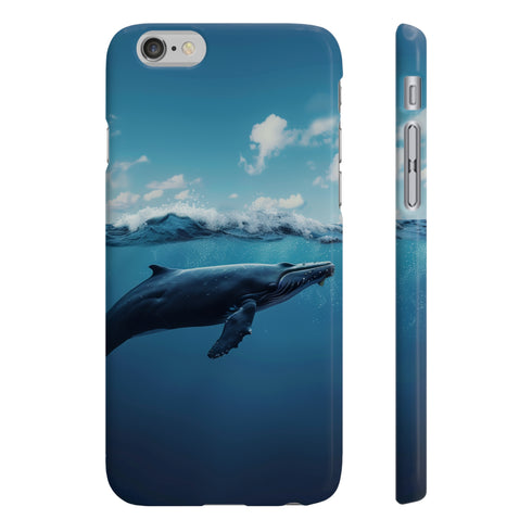Minimalist Whale Phone Case, Glossy Slim iPhone 7 Plus/8 Plus