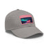 Neon watercolor charm baseball cap with light brown patch.