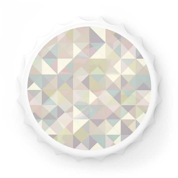 Chic geometric white bottle opener with modern pattern for kitchen.