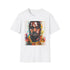 Charcoal cotton crew neck T-shirt featuring Kanye West vibrant portrait