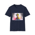 Charcoal cotton T-shirt with vibrant galaxy Baby Groot watercolor design