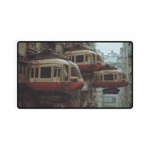 Sci Fi City with Floating Trains Gaming XXL Extended Desk Mat