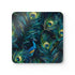 Coastal themed blue eyes square corkwood coasters.