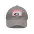 Dalmatian graphic baseball cap in white with light brown patch.