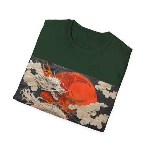 Japanese Dragon Flight Tee in Charcoal - Cotton crew neck t-shirt.