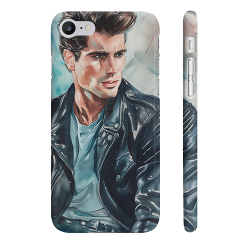Vintage-themed Grease Lightning phone case in glossy finish for iPhone.