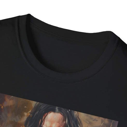 Charcoal crew neck t-shirt with portrait of Severus Snape.
