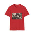 Charcoal cotton T-shirt with Churchill silhouette exuding resilience and determination