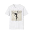 Charcoal dancer silhouette t-shirt with musical notes design for men and women