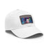 Neon watercolor baseball cap featuring Elon Musk on white cap.