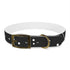 Celestial-inspired black dog collar with twinkling stars pattern.