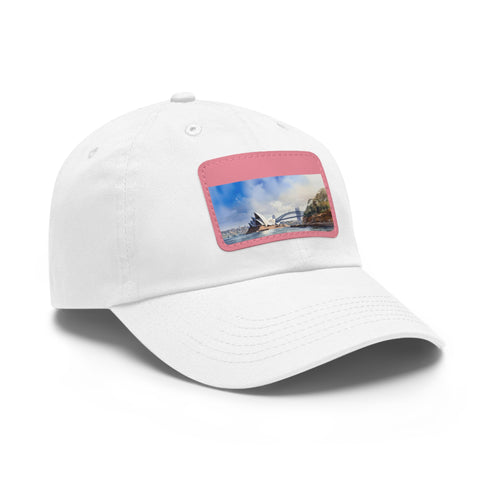 White hat with Sydney skyline patch - perfect for urban explorers.