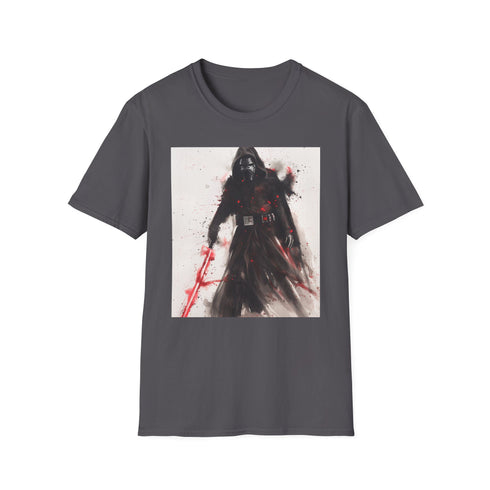 Charcoal cotton T-shirt with bold Kylo Ren illustration embracing the dark side