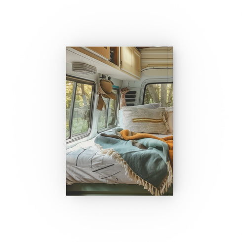 Cozy Campsite Retro Camper Van Journal - High Quality & Stylish Adventure Notebook