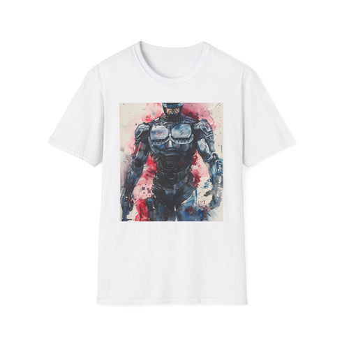 Charcoal cotton regular fit RoboCop T-shirt showcasing bold cyborg graphic
