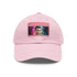 Vibrant neon watercolor Ronaldo hat with light brown patch.