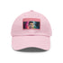 Neon Watercolor Ronaldo Cap in White with Light Brown Rectangle Patch