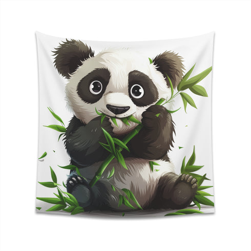 Whimsical Bamboo Bliss Panda Tapestry - High-Quality, Stylish Decor Accent for All Seasons - Great Gift Option - Available in 34 x 40 and 57 x 57 Sizes