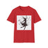 Charcoal cotton t-shirt with artistic dancer silhouette and musical notes design