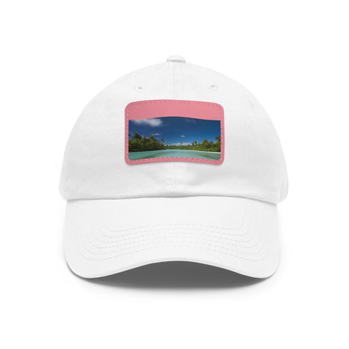 Aitutaki Paradise Cap - White with Light Brown Patch, Rectangle Shape
