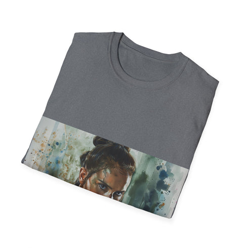 Forceful Rey Star Wars Tee in Charcoal, size S, crew neck.