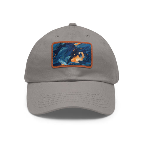 Orange Koi Goldfish Embroidered Baseball Cap for Unisex Vegan Hats