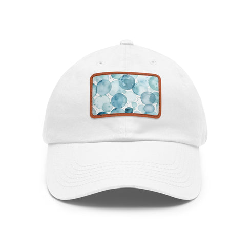 Ocean Gaze Baseball Cap in White with Light Brown Patch