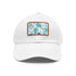 Ocean Gaze Baseball Cap in White with Light Brown Patch