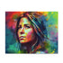 Jennifer Aniston neon watercolor puzzle with vibrant design, 120 pieces.