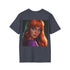 Vibrant charcoal t-shirt with Daphne Scooby Doo design.