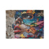 Urban Artistry Blanket with vibrant graffiti design for city-inspired comfort.