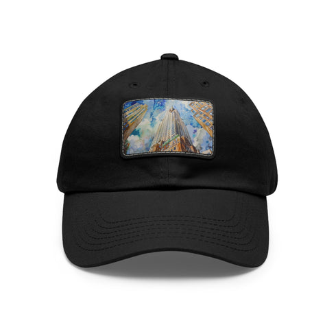 Chrysler Skyline Watercolor Cap in White with Light Brown Patch
