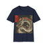 Charcoal cotton t-shirt with intricate Japanese dragon design regular fit