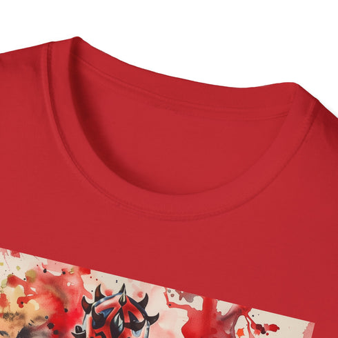 Charcoal cotton Darth Maul T-shirt with striking Sith Lord illustration