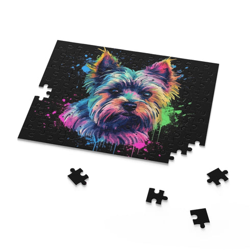 Adorable Yorkshire Terrier jigsaw puzzle for dog lovers and enthusiasts.