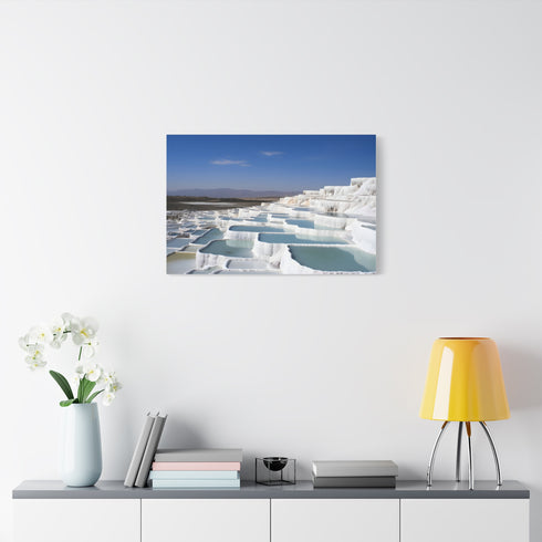 Pamukkale Turquoise Thermal Terraces Sunset Stretched Canvas Wall Art - View 7 | Prints With Passion