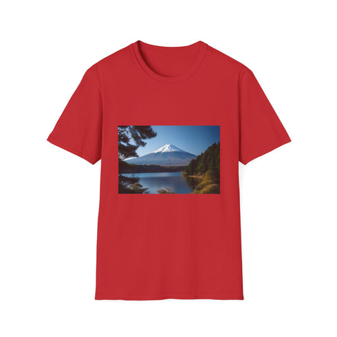 Serene Majesty Sacred Mountain Charcoal T-Shirt, Regular fit, Crew neck.