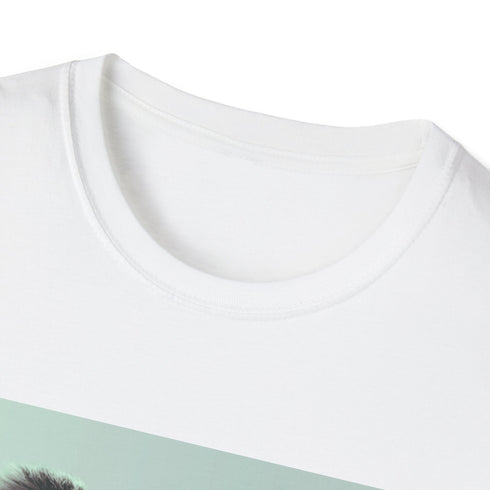 Charcoal cotton T-shirt featuring relaxed koala sipping tea on books