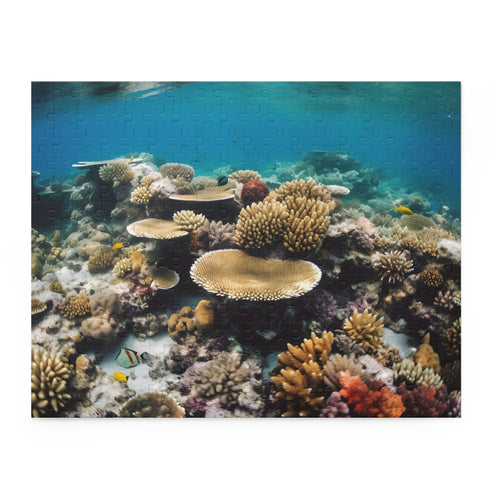 Colorful Great Barrier Reef Coral Jigsaw Puzzle with Marine Life Pattern