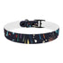 Vibrant black onyx fireworks dog collar for medium-sized dogs.