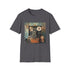 Charcoal t-shirt with vintage camera and film reel print in soft cotton