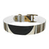 Chic abstract art deco dog collar in black onyx for M-sized pets.