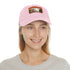 Melbourne Tram Style Baseball Cap in White with Light Brown Patch