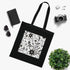 Monochrome Curves Tote Bag in Black Cotton with Striking Abstract Pattern