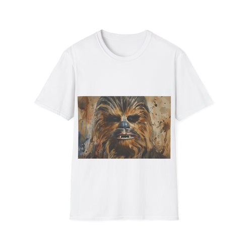 Chewbacca watercolor tee in charcoal, crew neck, DTG, regular fit.