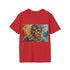Charcoal crew neck t-shirt with vibrant Chewbacca watercolor design