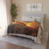 Digital Phoenix in Urban Skyline Plush Fleece Throw Blanket