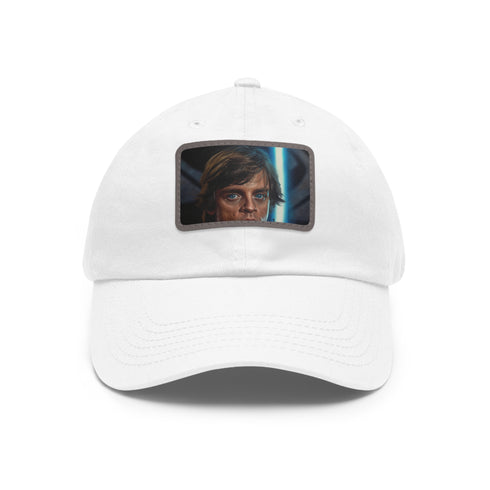 Galactic Jedi Baseball Cap - White/Light Brown cotton hat, Luke Skywalker Force.
