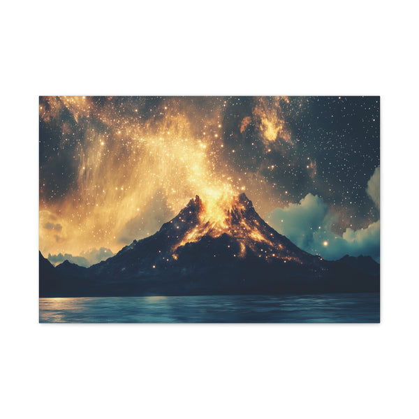 Inverted Volcano Raining Stardust ā Canvas Wall Art ā Living Room Wall Lifestyle View